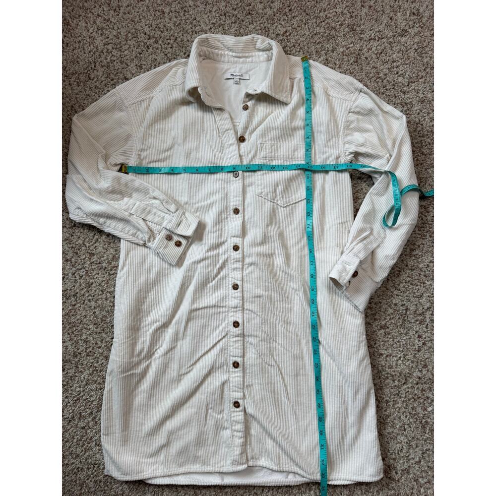 MADEWELL DRESS; Cream Corduroy size women's XS, but fits large; Long Sleeve - Picture 3 of 11